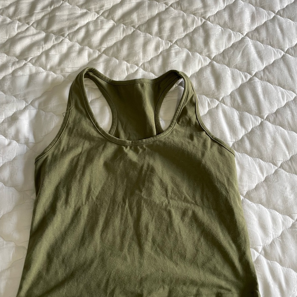 Olive Green Racerback Gym Crop